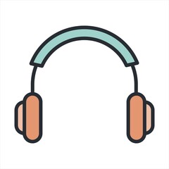Headphones Icon Vector, Music Icon, Music Vector,Color style design vector template