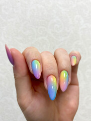 Rainbow Unicorn Ombre Nails Gel Polish