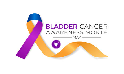 Bladder Cancer Awareness Month is May. That focuses attention on bladder cancer. Banner poster, flyer and background design. Vector illustration. - obrazy, fototapety, plakaty