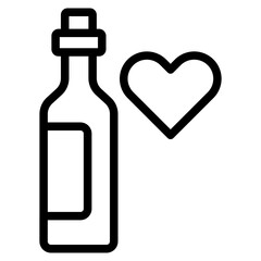 wine bottle with heart line