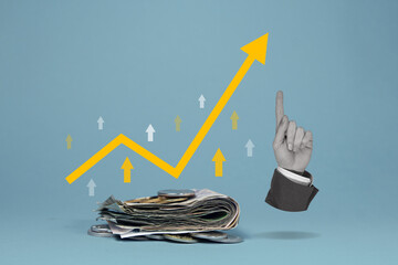 Rapid income growth, business development. interest rate and dividend concept. return on stocks and...