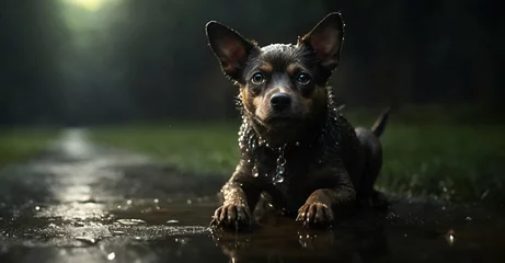 Foto op Aluminium dog in the rain © Nuan