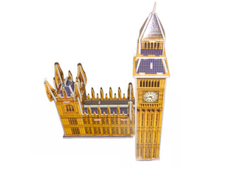 Big Ben made from 3D puzzle. Big Ben in miniature