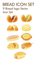 Bread logo vector icon set