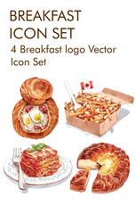 Breakfast logo vector icon set