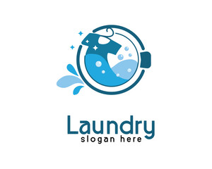 laundry icon washing machine design logo template