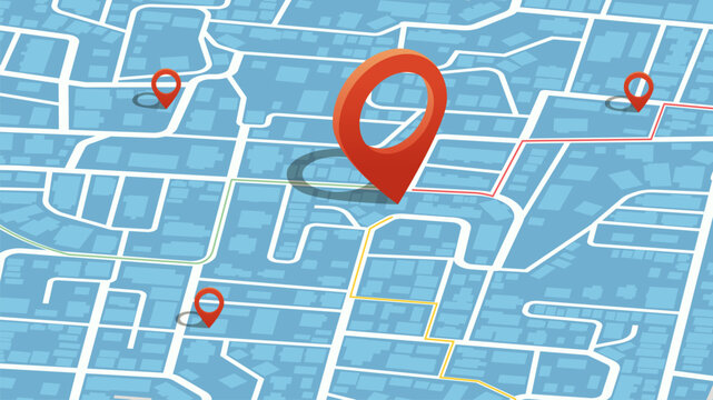 We have moved new office icon location. Address move change location announcement business home map. New pin location. Vector illustration