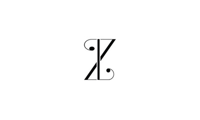 Alphabet Letters ZL, LZ, Initials Logo Monogram - obrazy, fototapety, plakaty