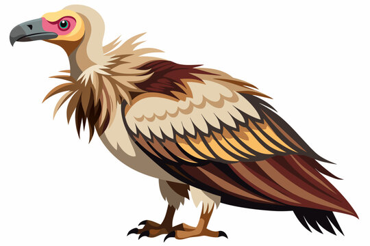 vulture bird clear vector illustration on whi