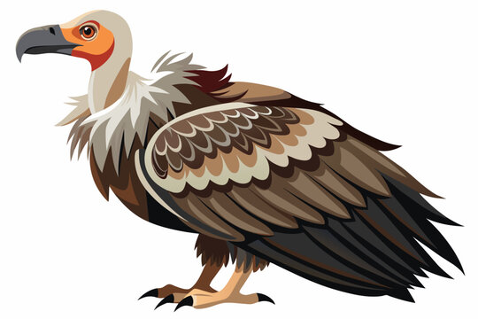 vulture bird clear vector illustration on whi