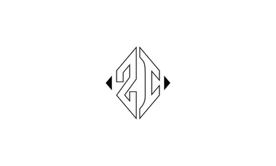 ZI, IZ, Z, I, Abstract Letters Logo monogram