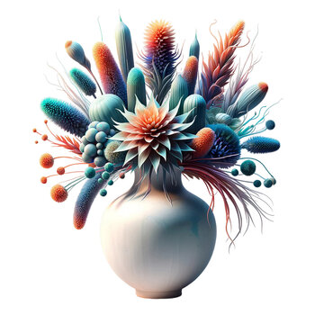flower vase clipart on transparent background