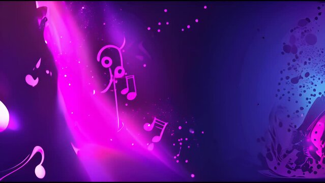 Colorful Musical Notes Abstract Background with Copyspace.