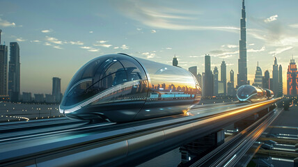High-speed hyperloop golf course sleek pods and tracks - obrazy, fototapety, plakaty