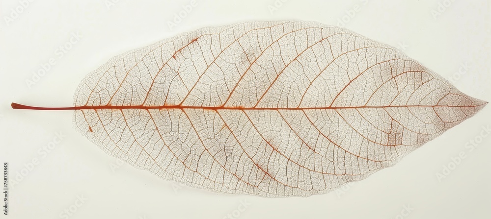 Poster detailed orange leaf skeleton texture, ideal for adding depth to background design elements.