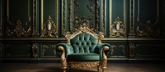 Green Chair and Ornate Gold Frames