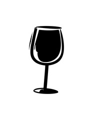 Wine glass icon with wine. Isolated sign glass of wine on light brown background. Vector illustration.
