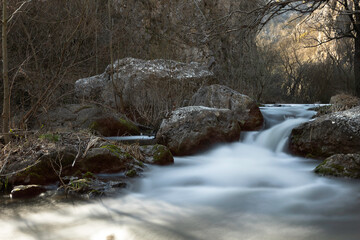 flowing mountain river in Apuseni - 758734251