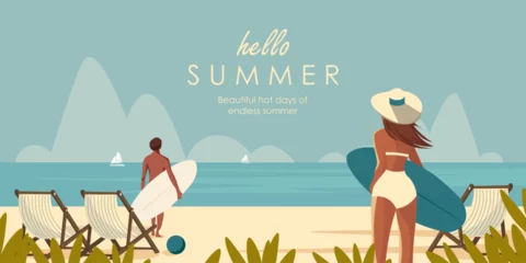 Poster Summer, vacation, horizontal banner, card, brochure. © Kristina Bilous