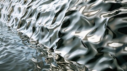 Abstract Liquid Metal Texture - Artistic Wave Patterns on Surface