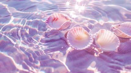 Obraz na płótnie Canvas pearl shells floating in a pool of water