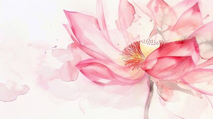 floral artwork lotus flower watercolor