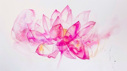 floral artwork lotus flower watercolor 