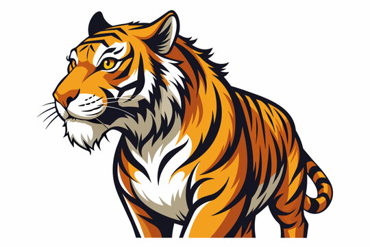 tiger print ready vector t shirt design side view