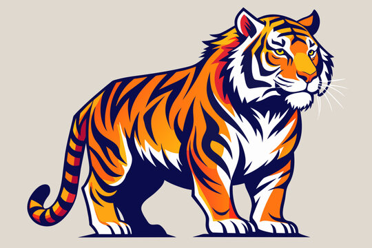 tiger print ready vector t shirt design side view
