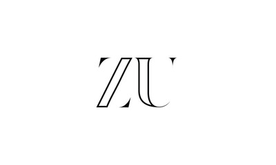 ZU, UZ,Z , U, Abstract Letters Logo monogram