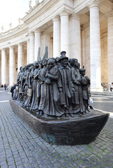 Sculpture  “Angels Unawares”  in St Peter’s Square in Vatican
