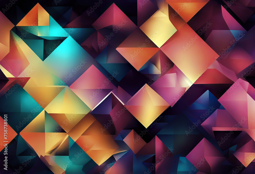 Poster abstract colourful gradient geometric triangle shape background. modern futuristic background