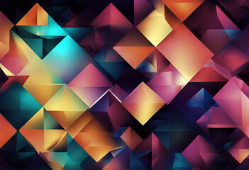 Fototapeta premium Abstract colourful gradient geometric triangle shape background. Modern futuristic background