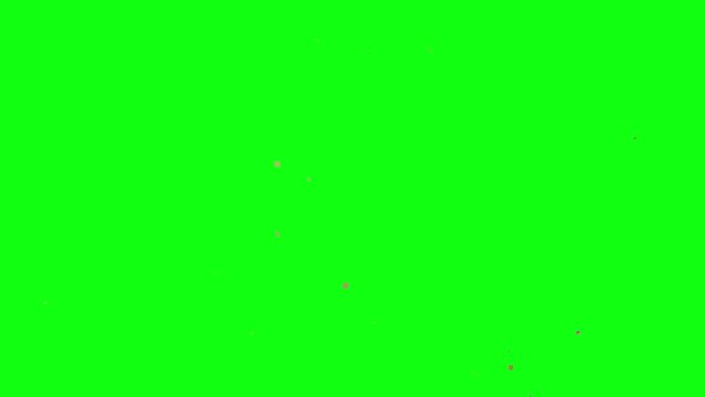 Colorful Confetti animation for celebration and events, graphic source element on green screen chroma key