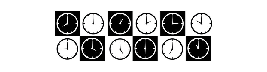 Set of clocks for every hour.eps