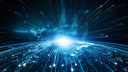 Fototapeta premium Internet Concept of global business. Electronics, Wi-Fi, rays, television,