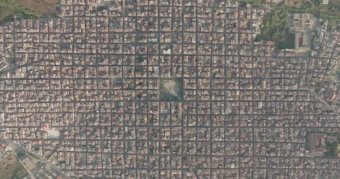 Aerial view of cubes map of Pachino, Sicily, Italy.
