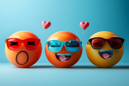 Lustige 3D-Smilies: Fröhliche und verspielte Emoticons für digitale Kommunikation