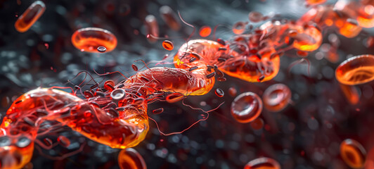 Obraz premium Crimson Flow in Microcosm