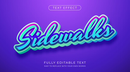 Editable 3d text effect in blue green colors