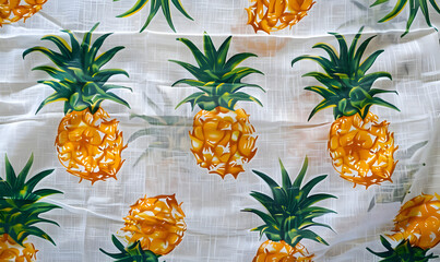 white cloth with pineapple motif , Generative AI