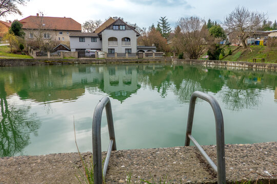 A pond in a small village