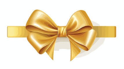 Decorational golden glossy ribbon bow