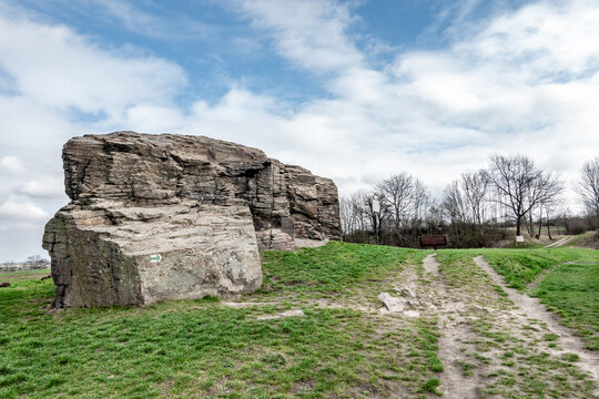 Old rock on a hill above the landscape