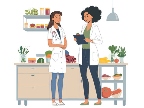 A dietician discusses personalized meal plans with a client considering their dietary needs and preferences. 
