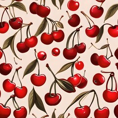 seamless pattern with cherries