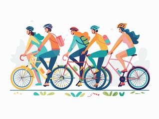  A group of friends participates in a charity bike race raising awareness and funds for a health-related cause. 