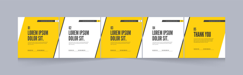 Microblog carousel template for social media post, Clean modern and gradient design, eps vector illustration © CreativeX