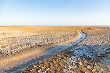 The dry river bed in the Wubao Devil City in Hami, Xinjiang, China