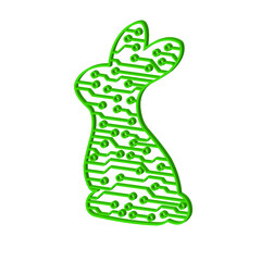 Rabbit vector. Abstract rabbit drawn from circles and lines. Easter Bunny.